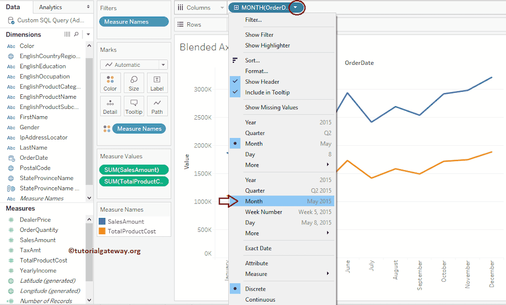 Blended Axis in Tableau
