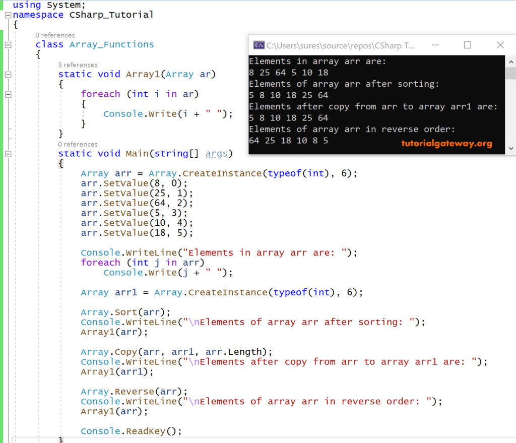 C Array Functions