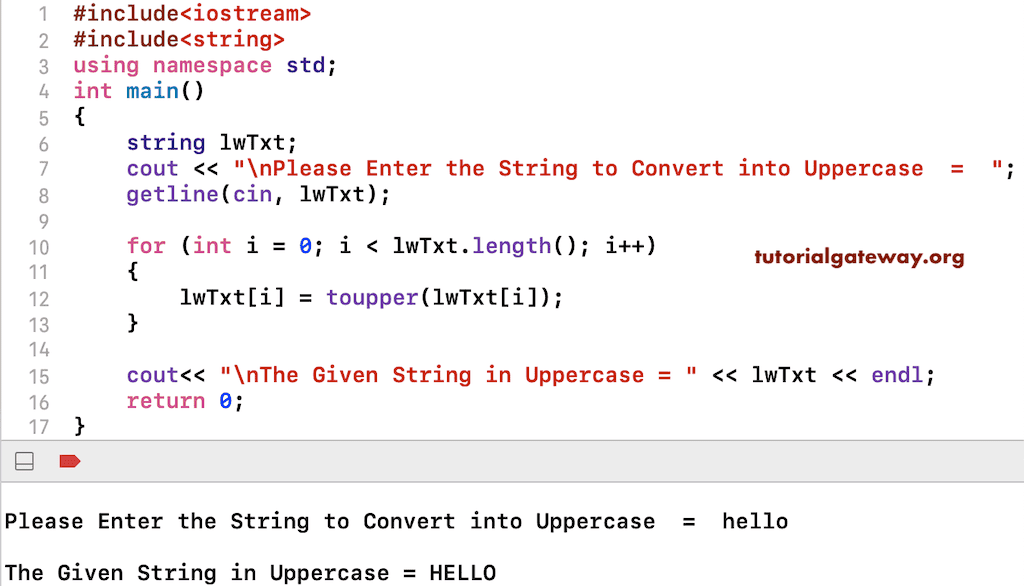 Convert Char to Uppercase C++