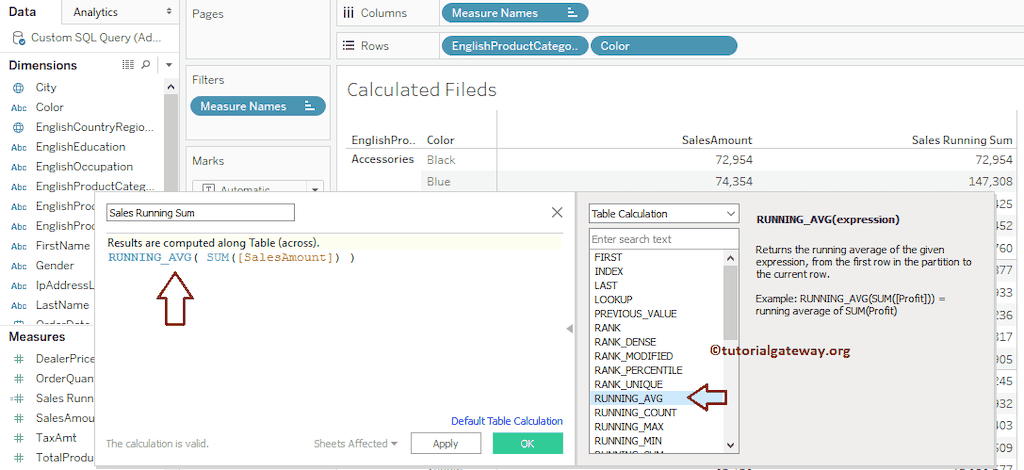 Calculated Field in Tableau