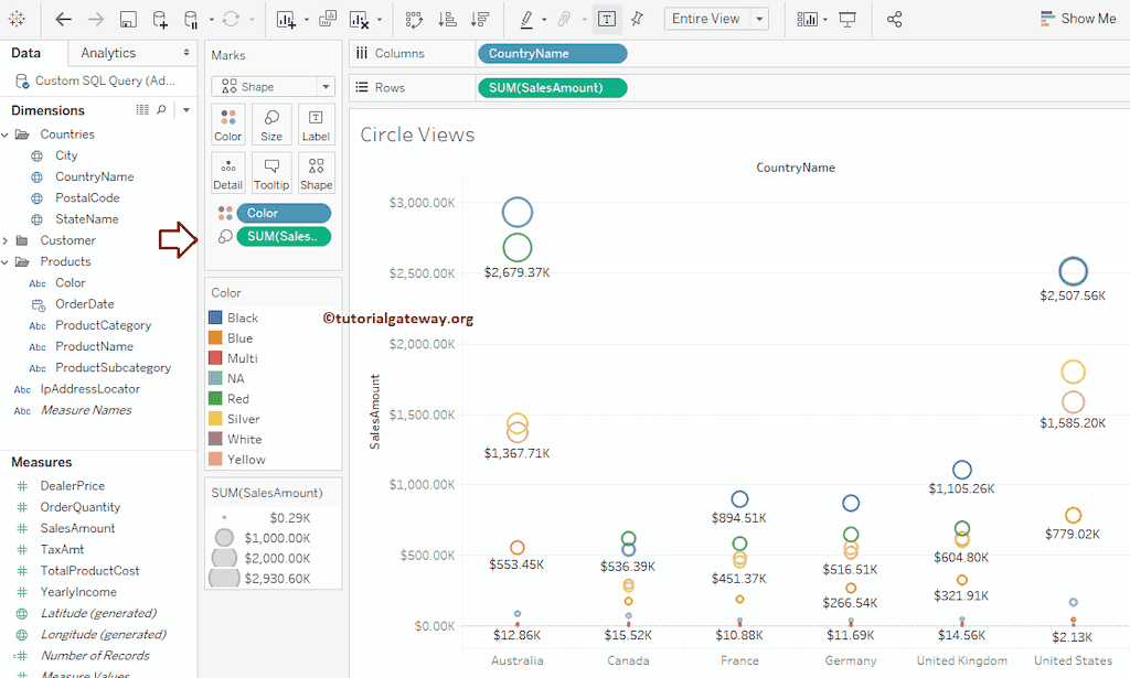 Circle Views in Tableau