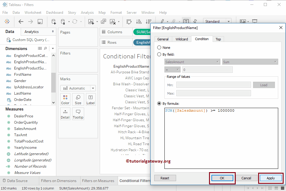 Conditional Filters in Tableau