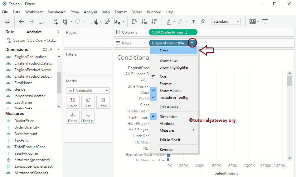 Conditional Filters in Tableau