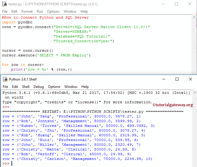 Connect Python and SQL Server
