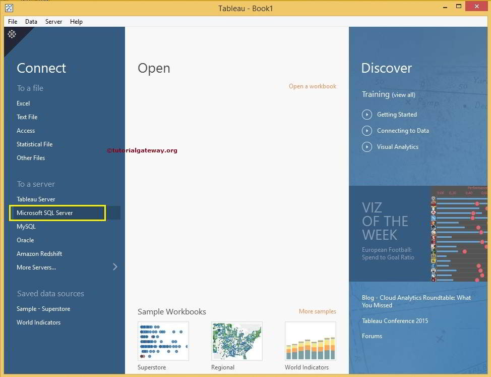 Connecting Tableau to SQL Server