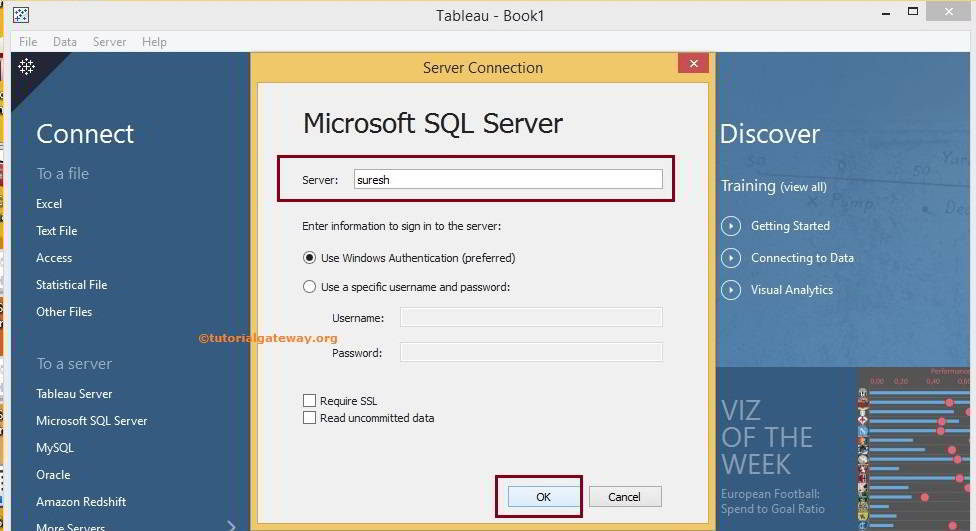 Connecting Tableau to SQL Server
