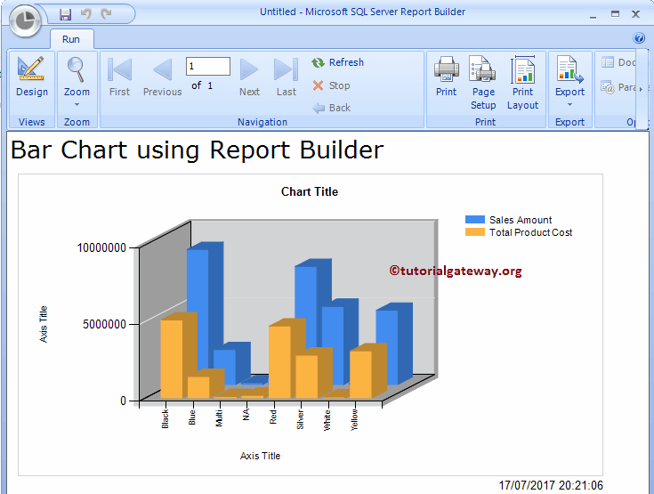Create Bar Chart in SSRS Report Builder