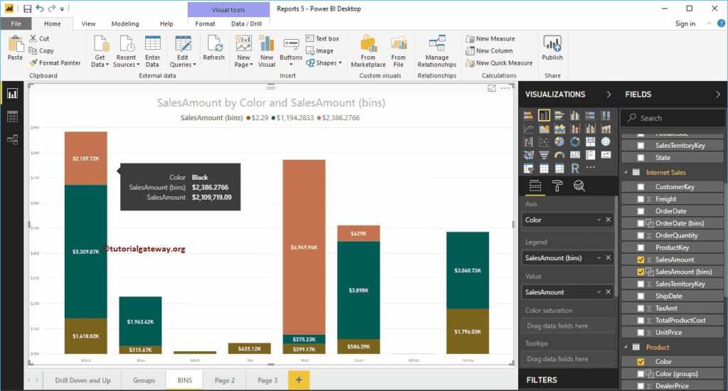 Create Bins in Power BI