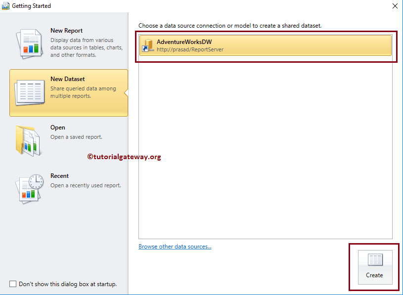 Create a New Dataset using SSRS Report Builder Wizard
