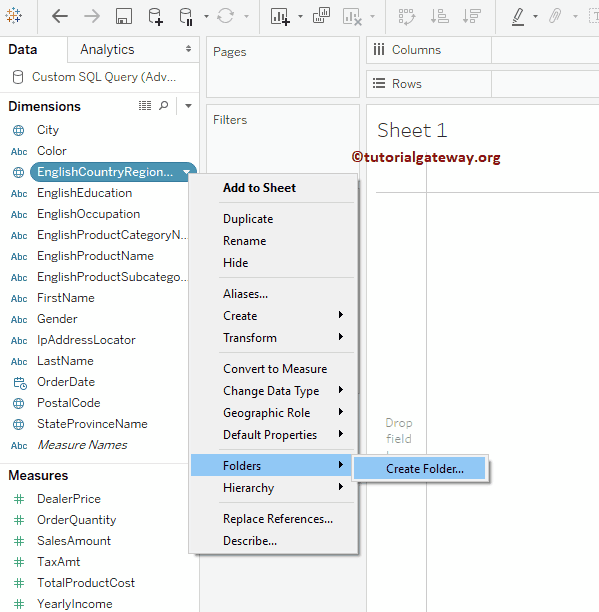 How to Create Folders in Tableau