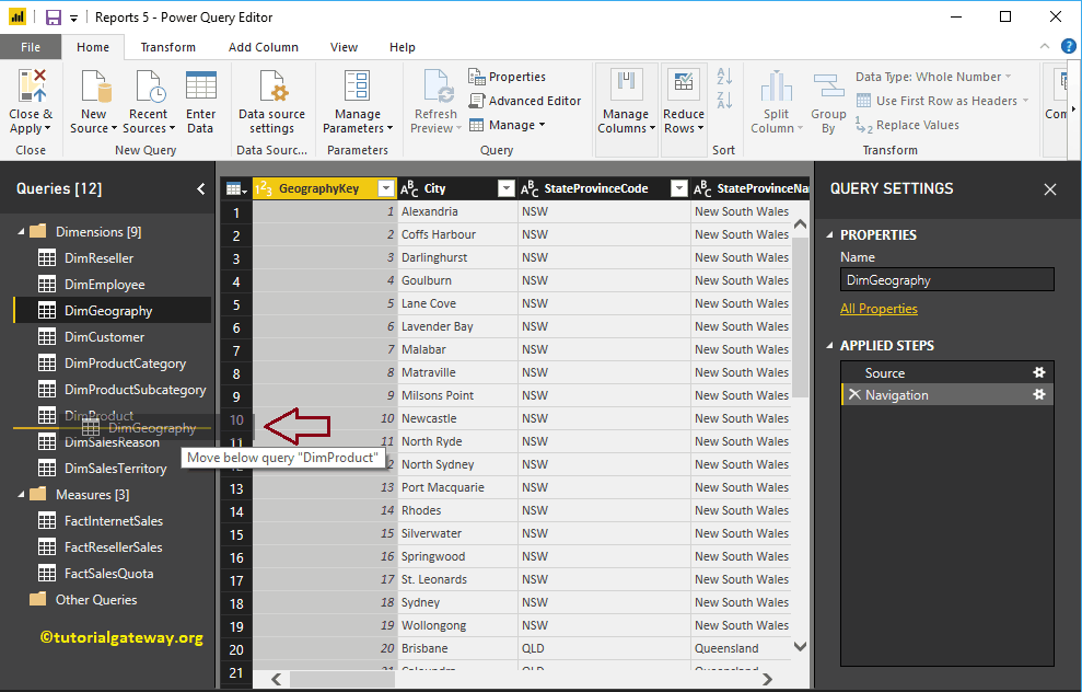 Create Query Groups in Power BI