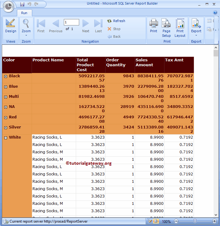 Create a New Report in SSRS Report Builder Wizard