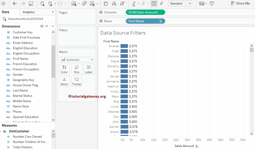 Data Source Filters in Tableau