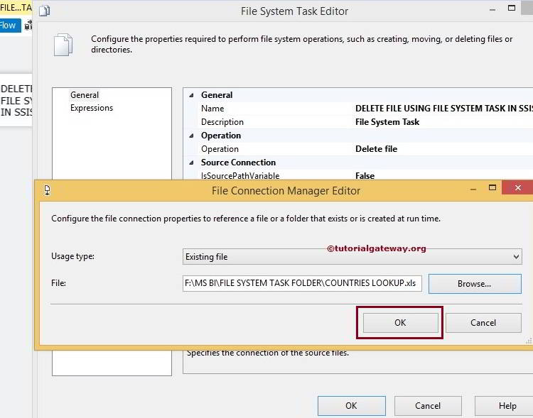 Delete File Using File System Task in SSIS