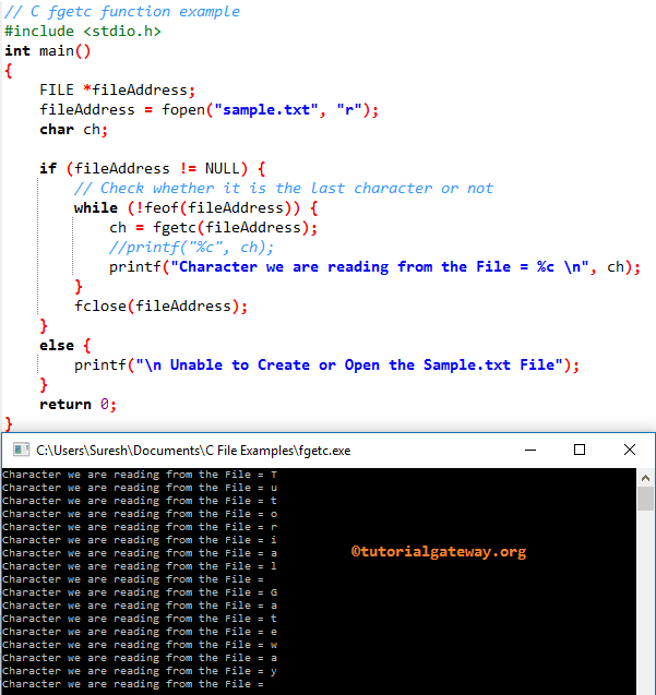 fgetc in C Programming