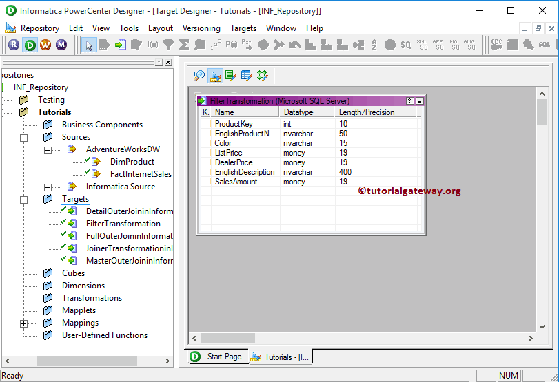 Filter Transformation in Informatica
