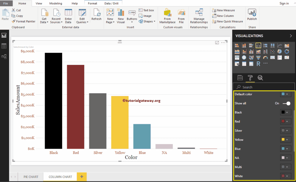 Format Power BI Column Chart