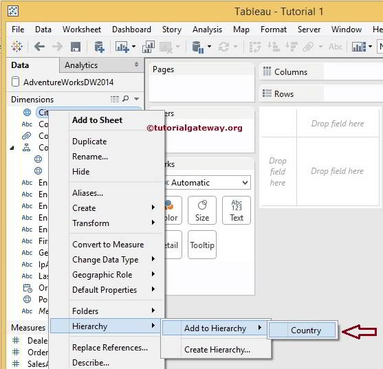 Hierarchies in Tableau