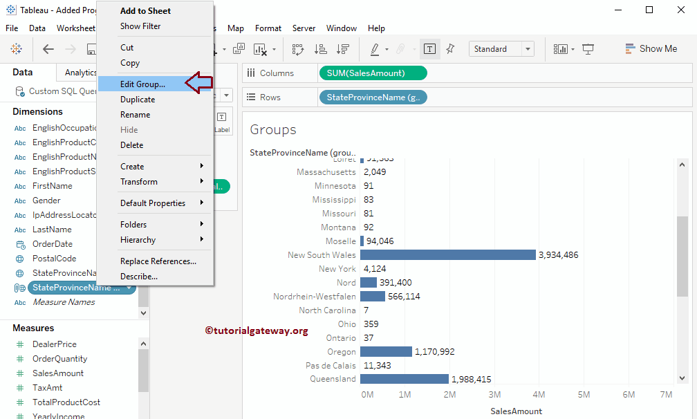 Tableau Grouping or Group By