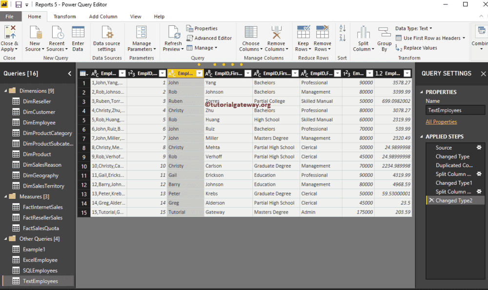 How to Split Columns in Power BI