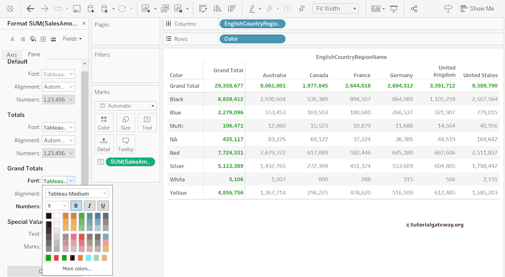 How to add row and column totals in Tableau?