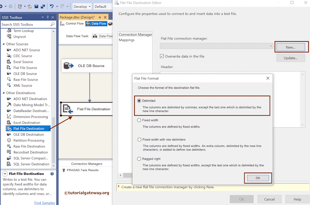 SSIS Export SQL Data to Flat File with Text Qualifier