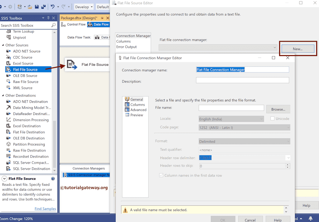 SSIS Load Data From Pipe Delimiter File to SQL Server