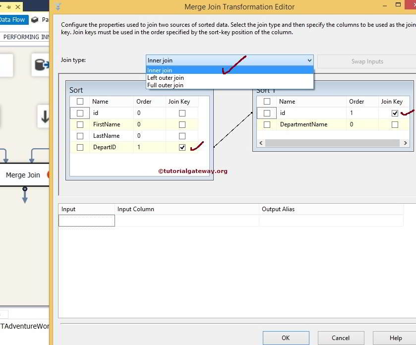 Merge Join Transformation in SSIS Example for SSIS Inner Join