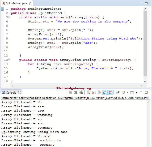 Java String Split Method