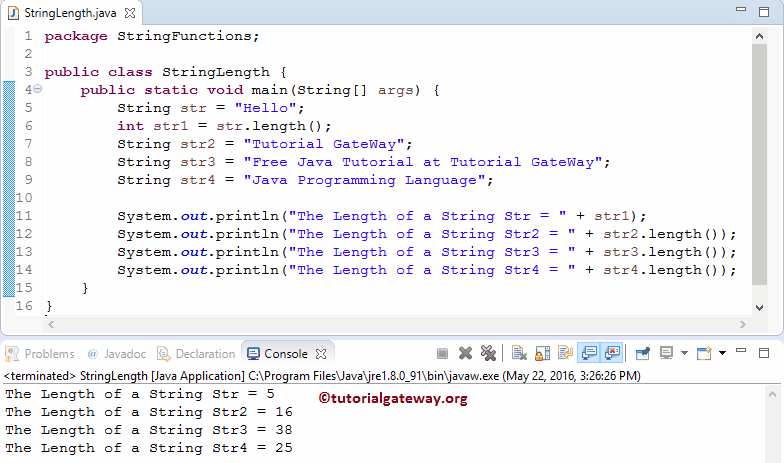 Java String length Method