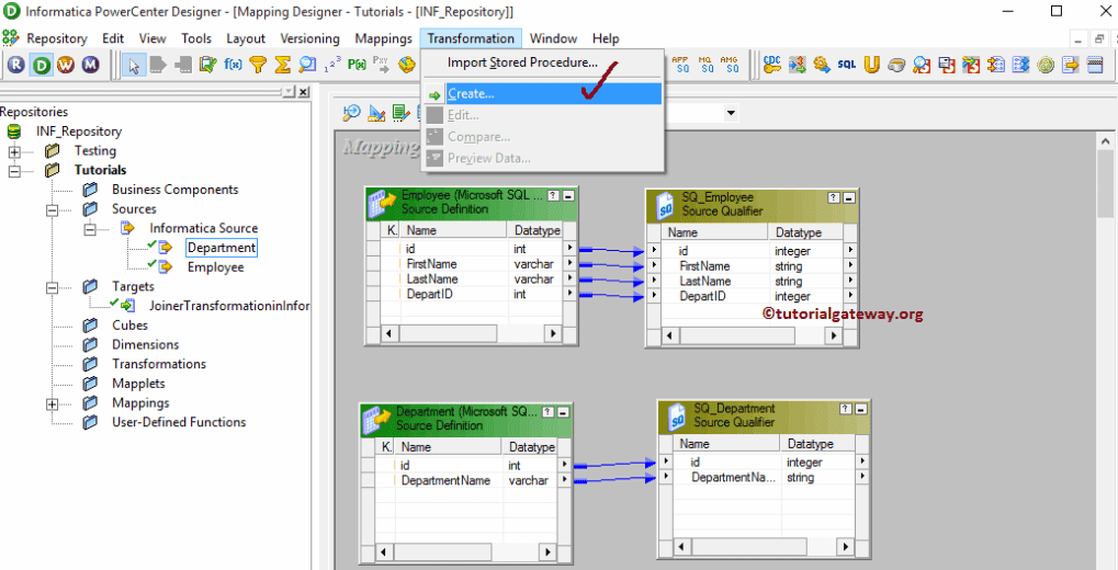 Joiner Transformation in Informatica