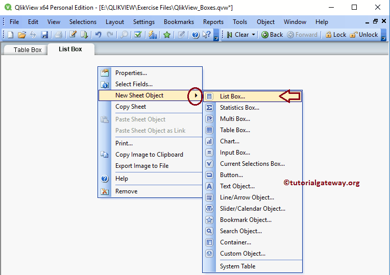 List Box in QlikView