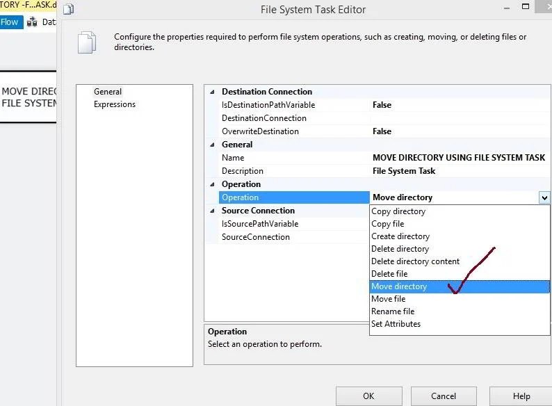 Move Directory Using File System Task in SSIS