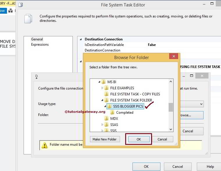 Move Directory Using File System Task in SSIS