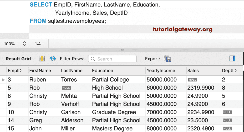 MySQL Delete Statement