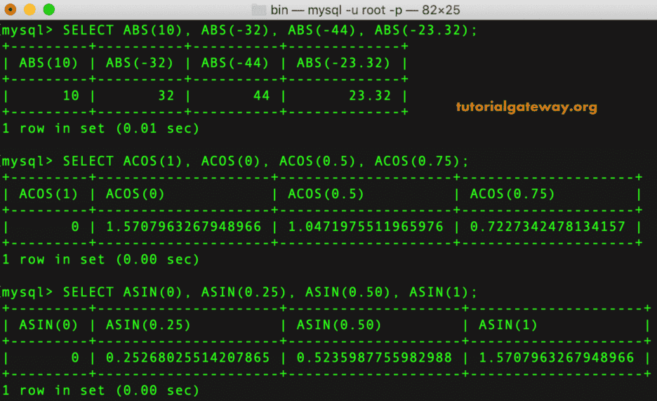MySQL Numeric Functions
