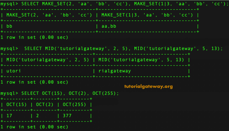 MySQL String Functions