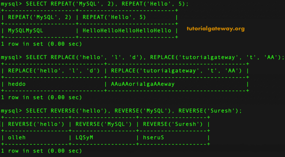 MySQL String Functions