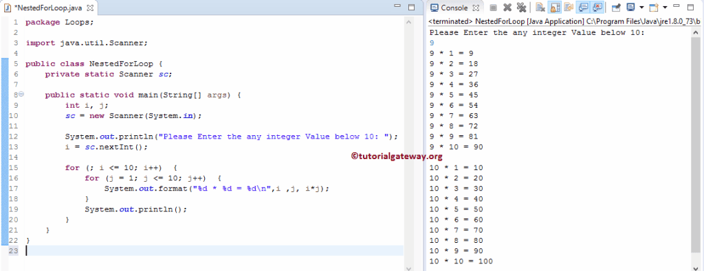 Filling an array java for loop