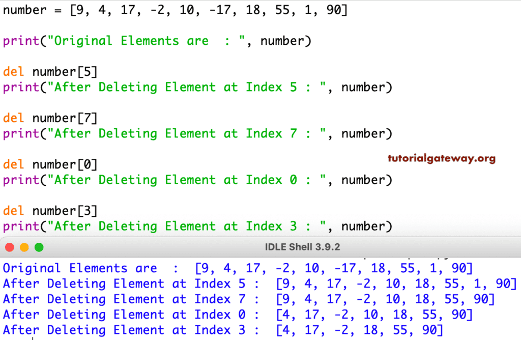 Python List del Function