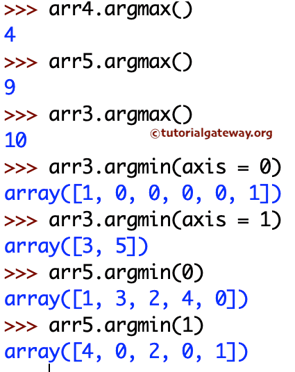 Python numpy Aggregate Functions