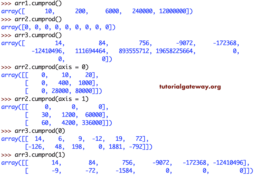Python numpy Aggregate Functions
