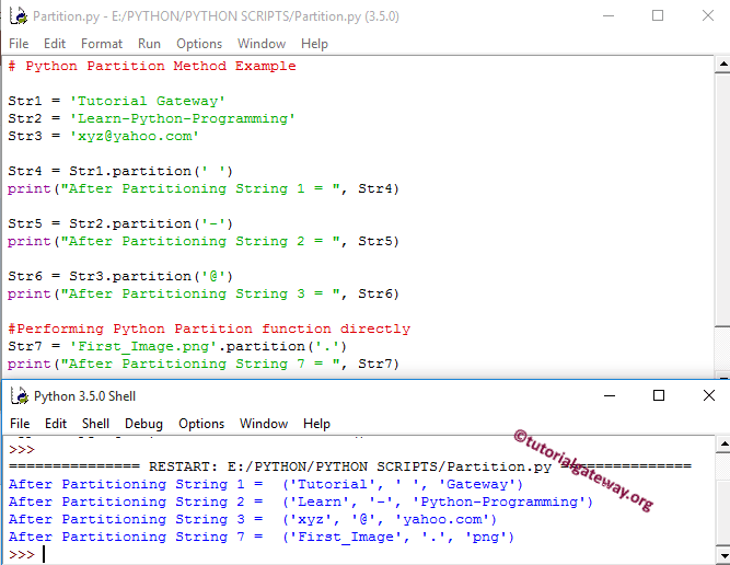 Python partition string