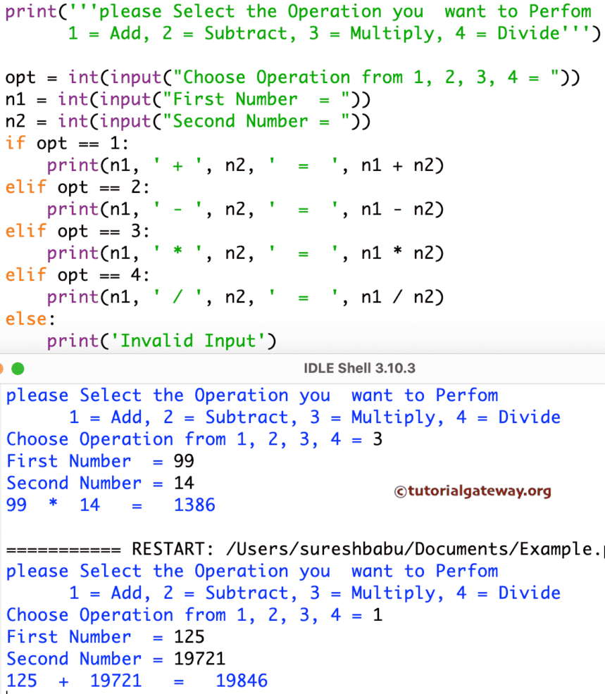 Python Program to Make a Simple Calculator