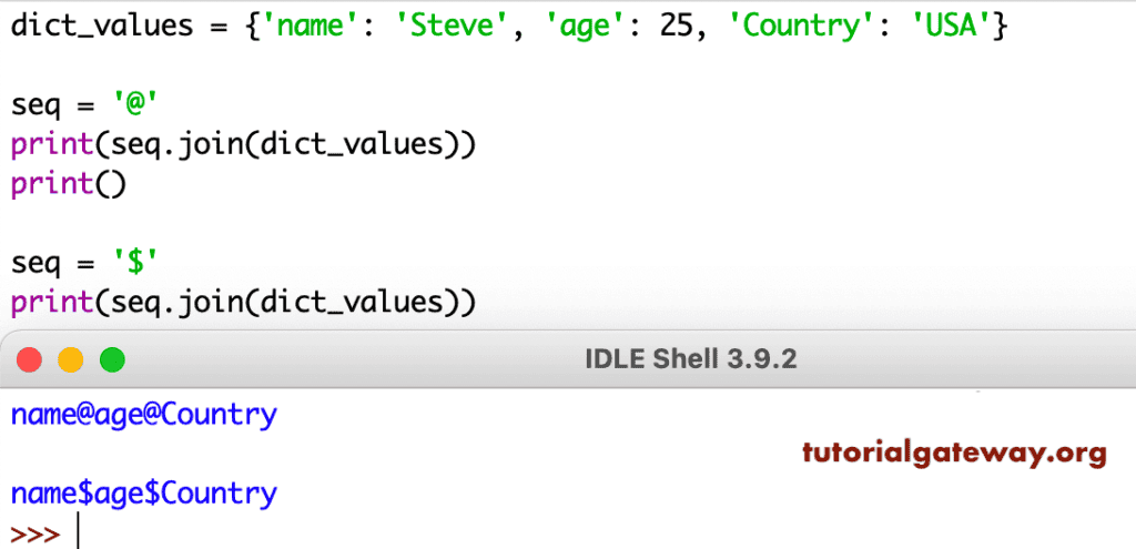 Python string join method
