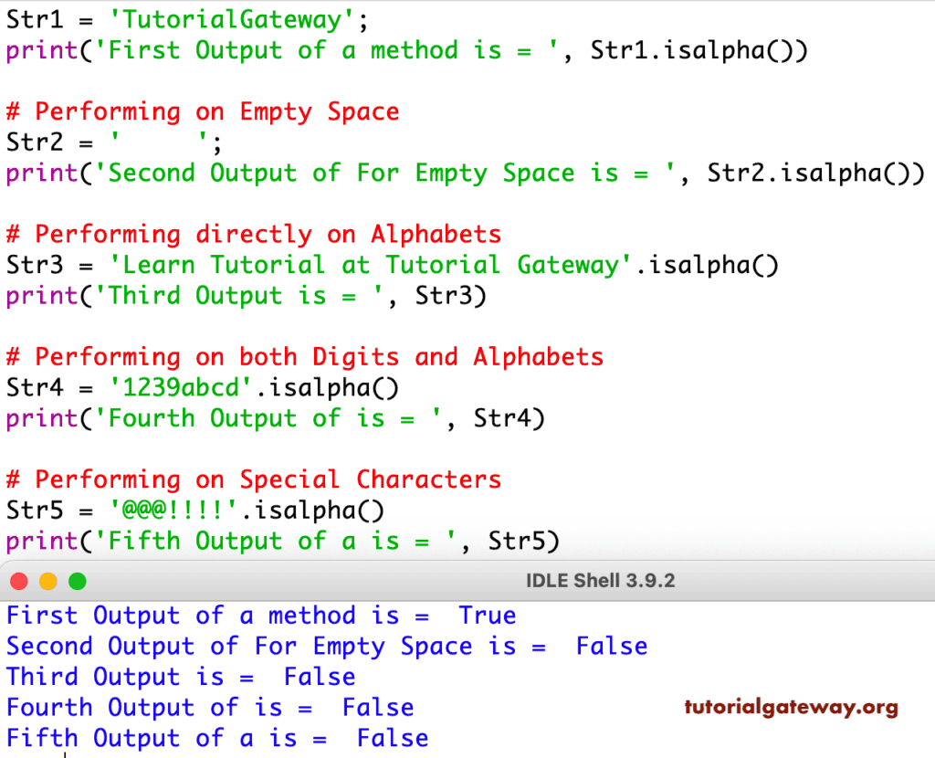 Python isalpha Function