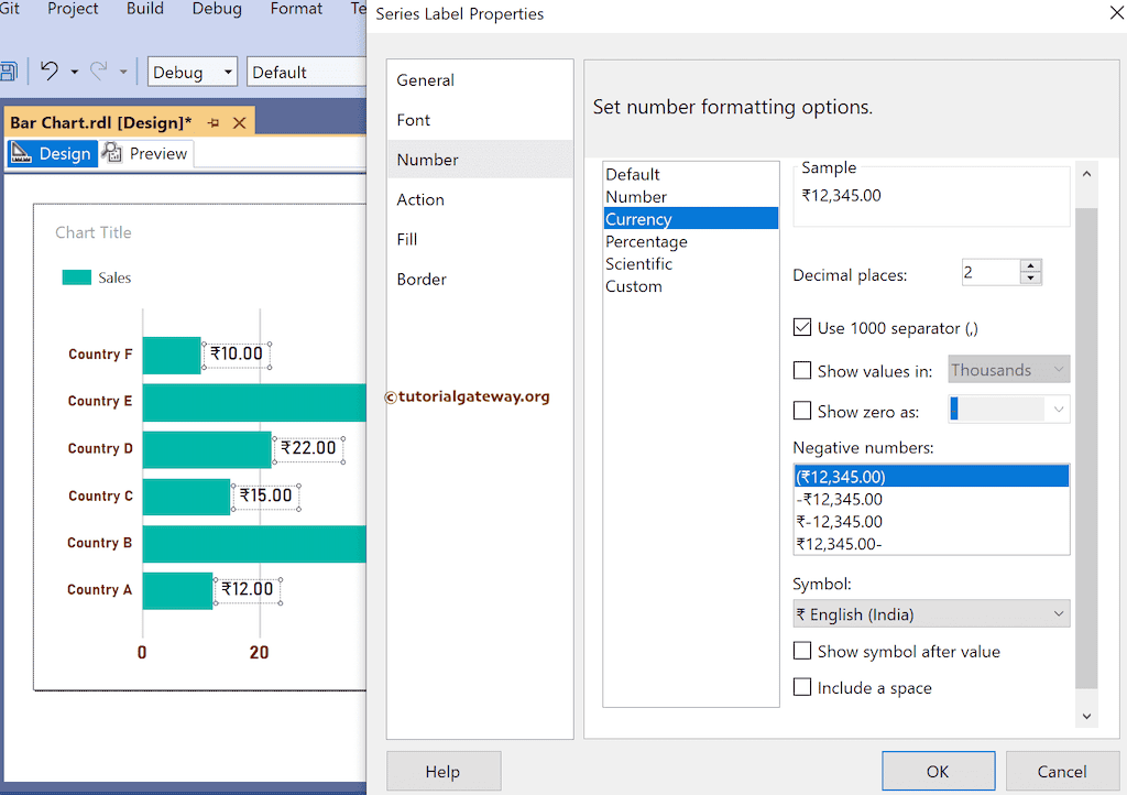 SSRS Bar Chart