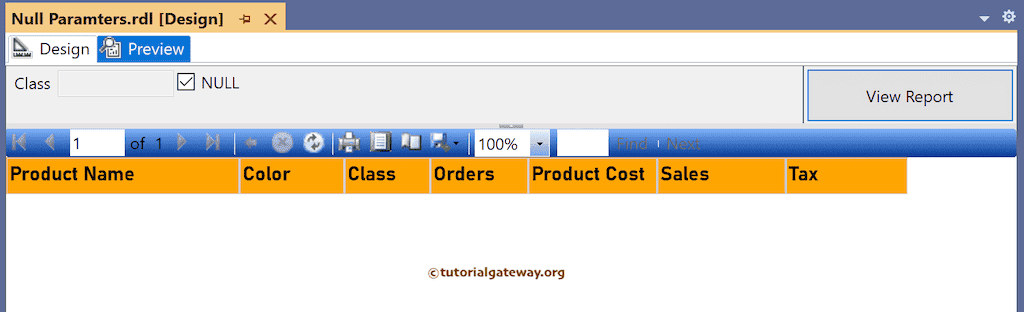 SSRS Null Parameters using Query