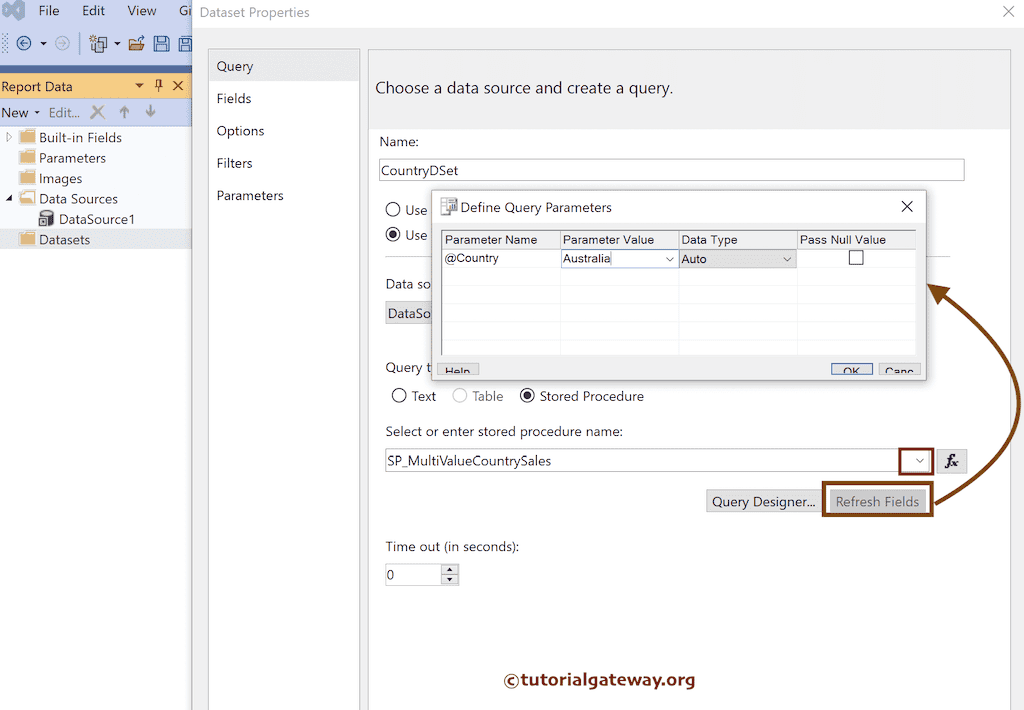 SSRS Report using Stored Procedure with Multi Value Parameter
