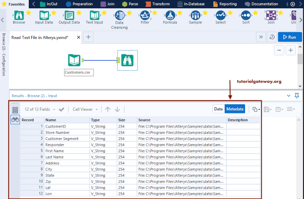 Read CSV File in Alteryx